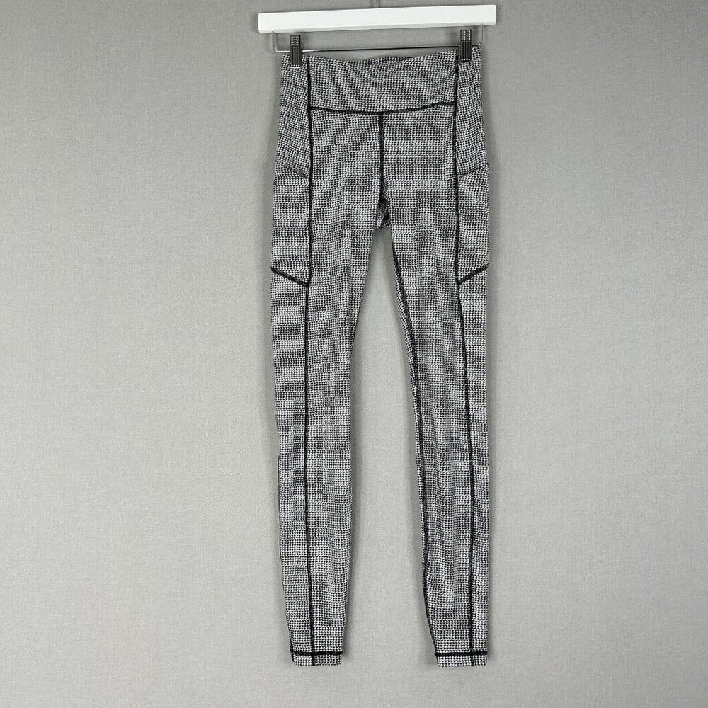 Lululemon Womens Pants 4 White Speed Up 28" Teeny Tooth Leggings Performance Run